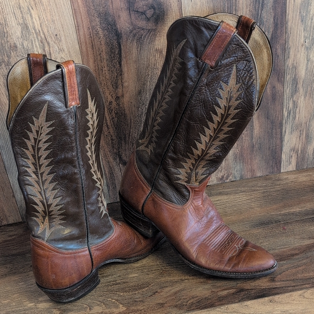 Tony Lama Two-Tone Western Vintage Cowboy Boots 13B              M527